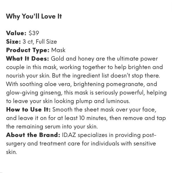 ID.AZ ~ Gold Fit Mask Set ~ 3 Count ~ NEW - Picture 4 of 6